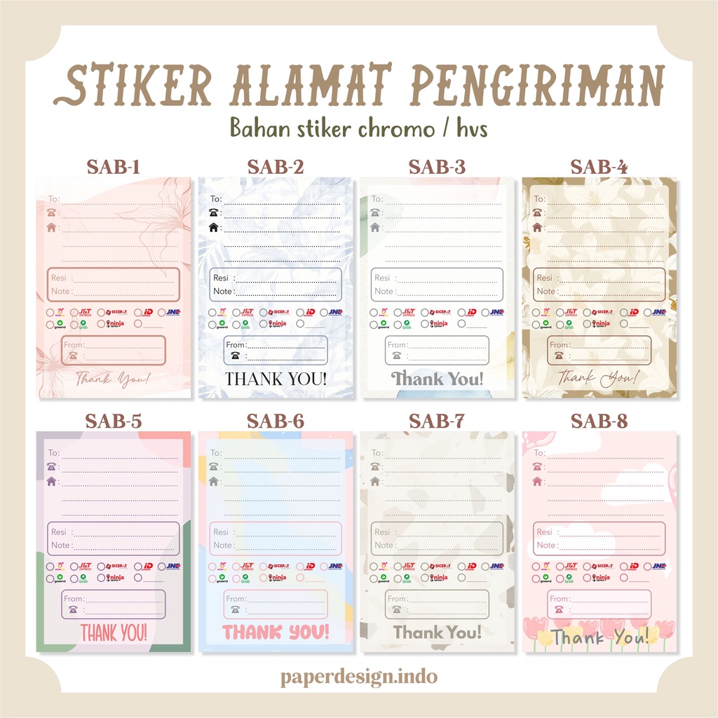 Jual Stiker Alamat Pengiriman B Portrait X Cm Sticker Label Barang