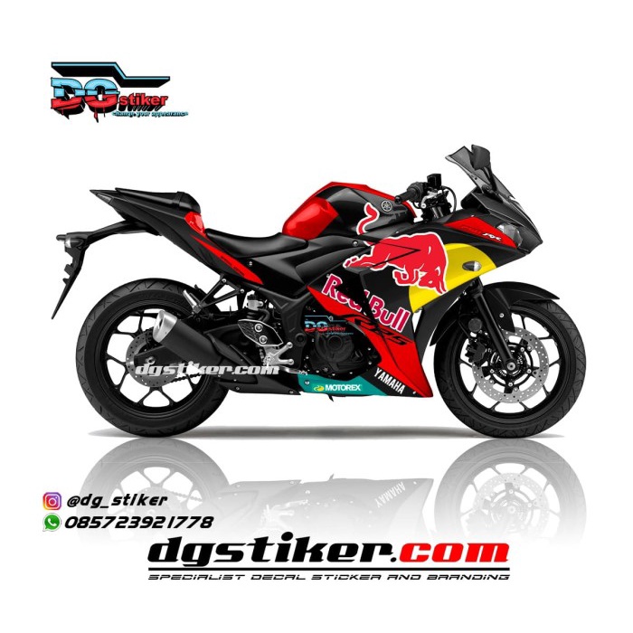 Jual Modifikasi Decal Sticker Yamaha R25 Hitam Redbul | Shopee Indonesia