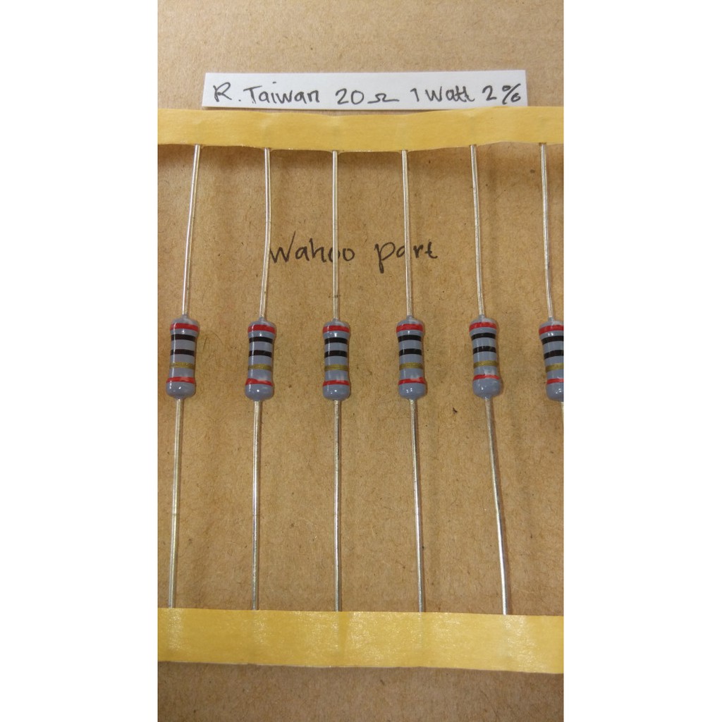 Jual Resistor 20 ohm 1 watt 5% taiwan (10 pcs) | Shopee Indonesia