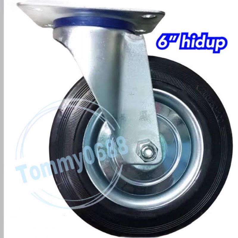 Jual Roda Karet 6” Hidup Swivel Roda Trolley Roda Etalase 150mm Roda Troli Shopee Indonesia 3140