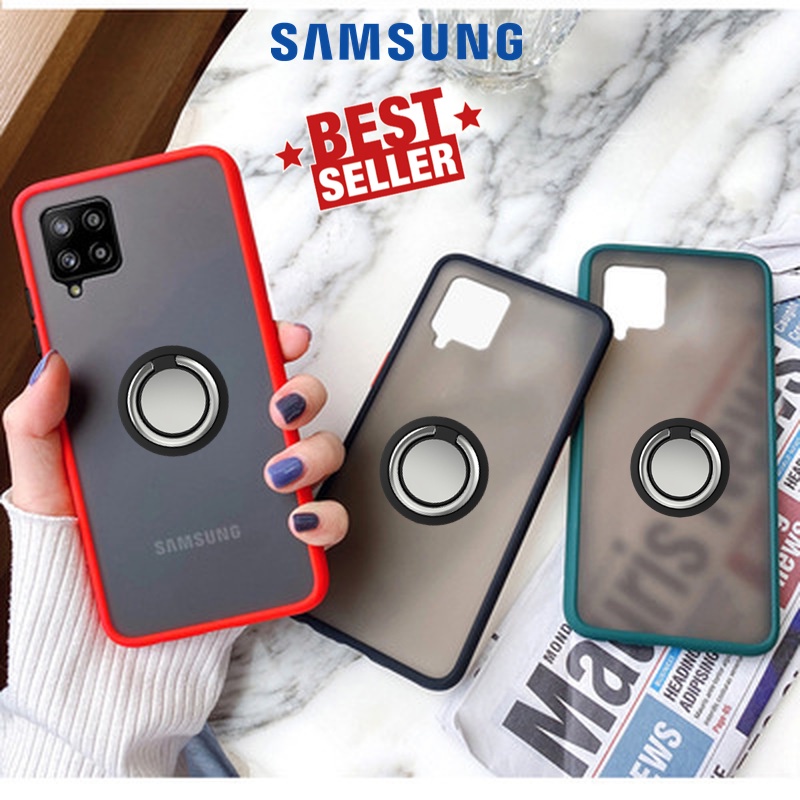Jual Samsung A11 M11 A12 M12 AERO RING stand casing frosted color soft ...