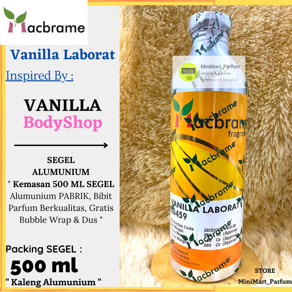 Jual VANILA LABORAT BY MACBRAME SEGEL 500 ML SEGEL - Botol Alumunium ...