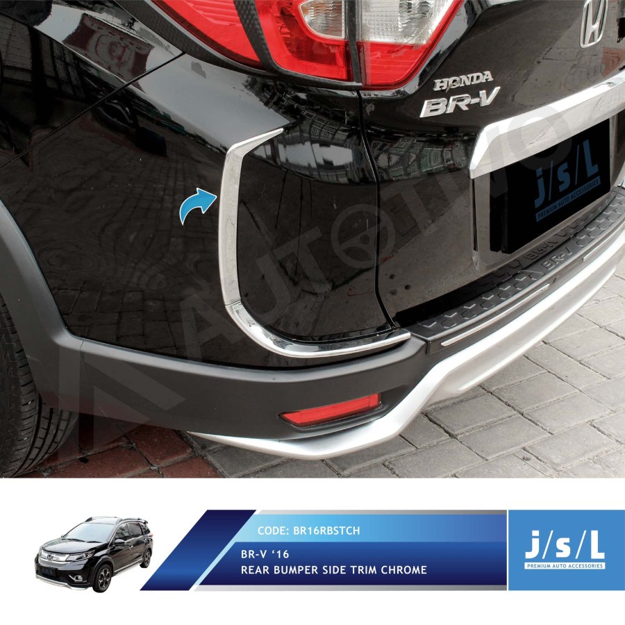 Jual JSL Honda BRV Rear Bumper Side Trim Lis Bumper Belakang Chrome ...