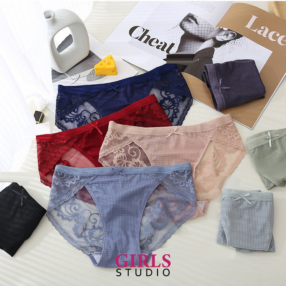 Jual Celana Dalam Wanita Motif Pita Renda Bunga Sexy Bahan Katun Gaya ...