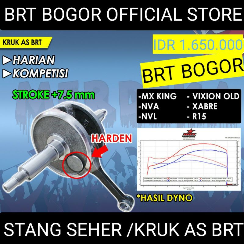 Jual KRUK AS BRT STROKE +7 5 MM VIXION OLD MX KING X ABER STANG SEHER