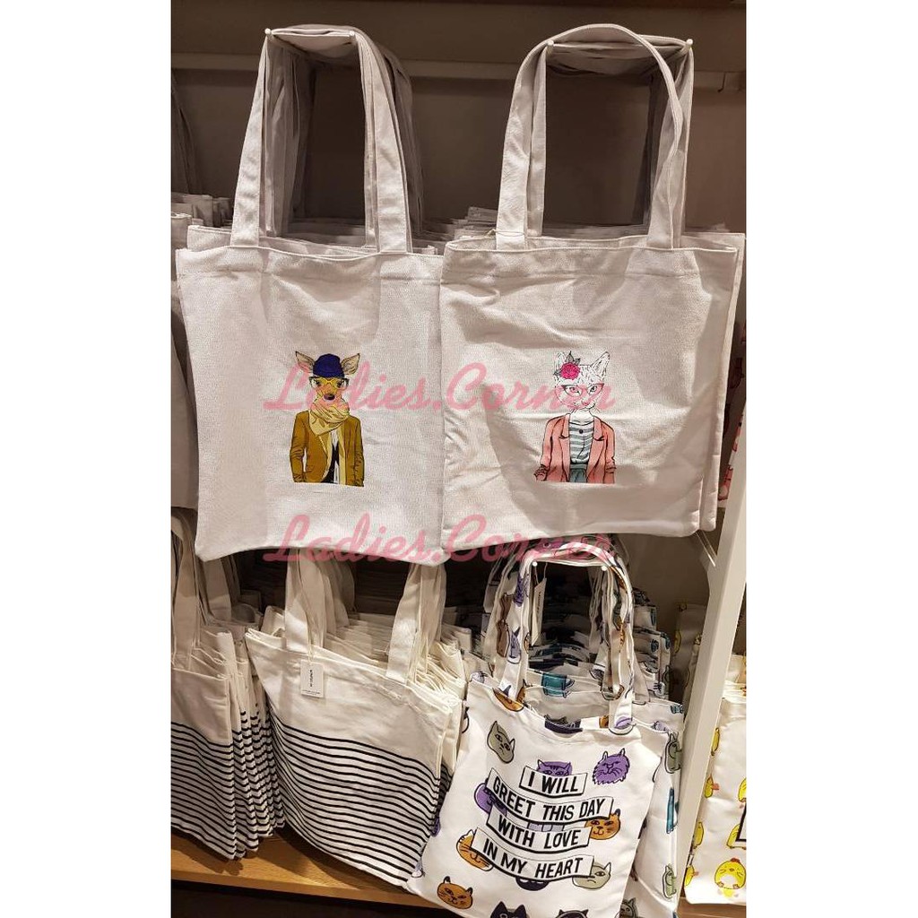Jual TOTE BAG TAS KANVAS TAS SANTAI TAS KULIAH TAS SEKOLAH MINISO Shopee Indonesia