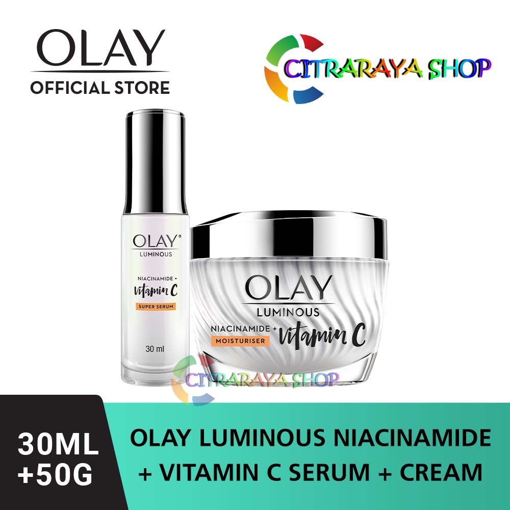 Jual SET Olay Luminous Niacinamide Vitamin C Moisturizer Cream & Super