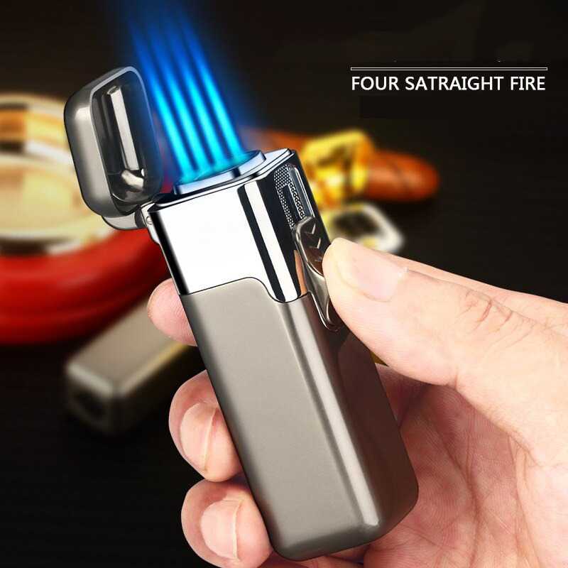 Jual Korek Api Gas Four Fire Jet Flame Lighter Windproof / Korek Rokok ...
