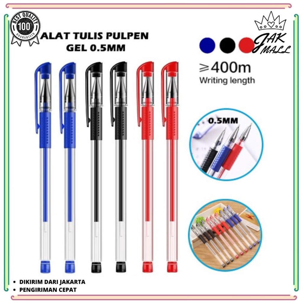Jual Pulpen Gel Ink Pen 0.5mm 3 Warna Alat Tulis Perlengkapan Sekolah