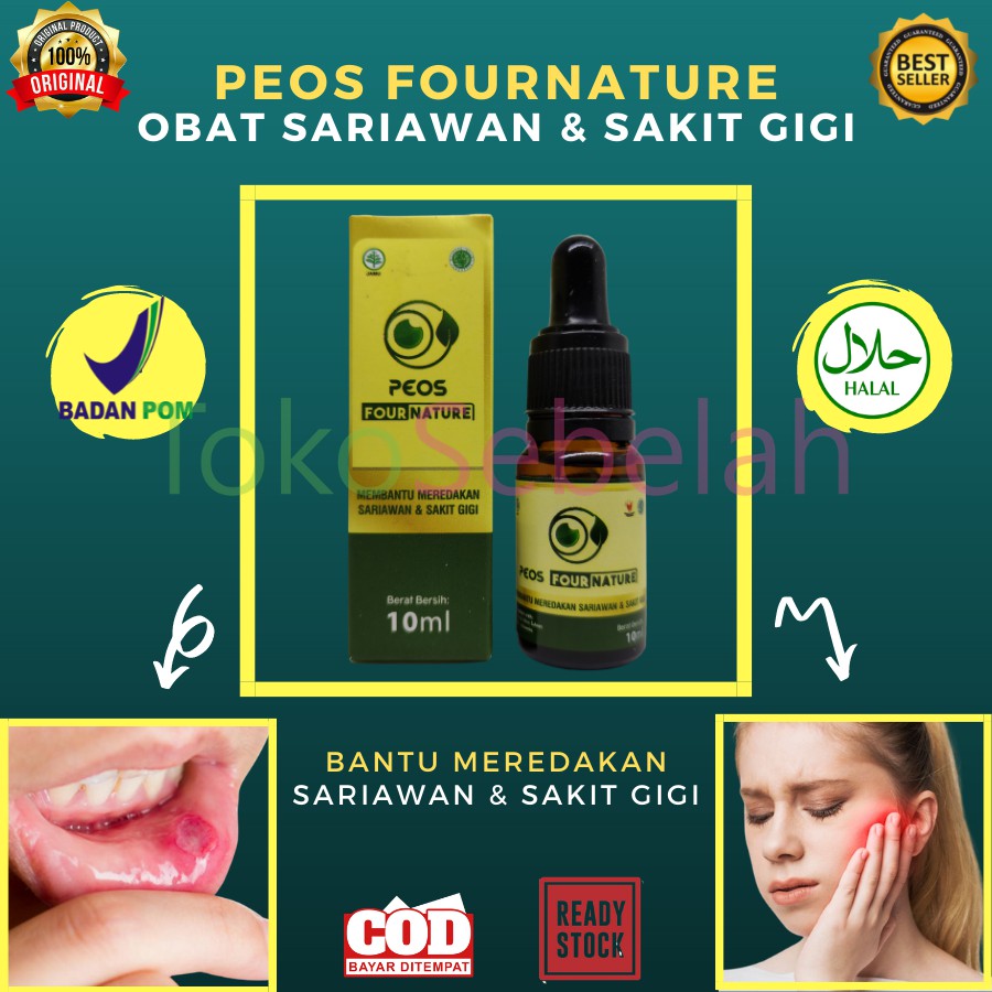 Jual PEOS FOURNATURE OBAT SARIAWAN DAN SAKIT GIGI ML BPOM HALAL ORIGINAL OBAT SARIAWAN DI