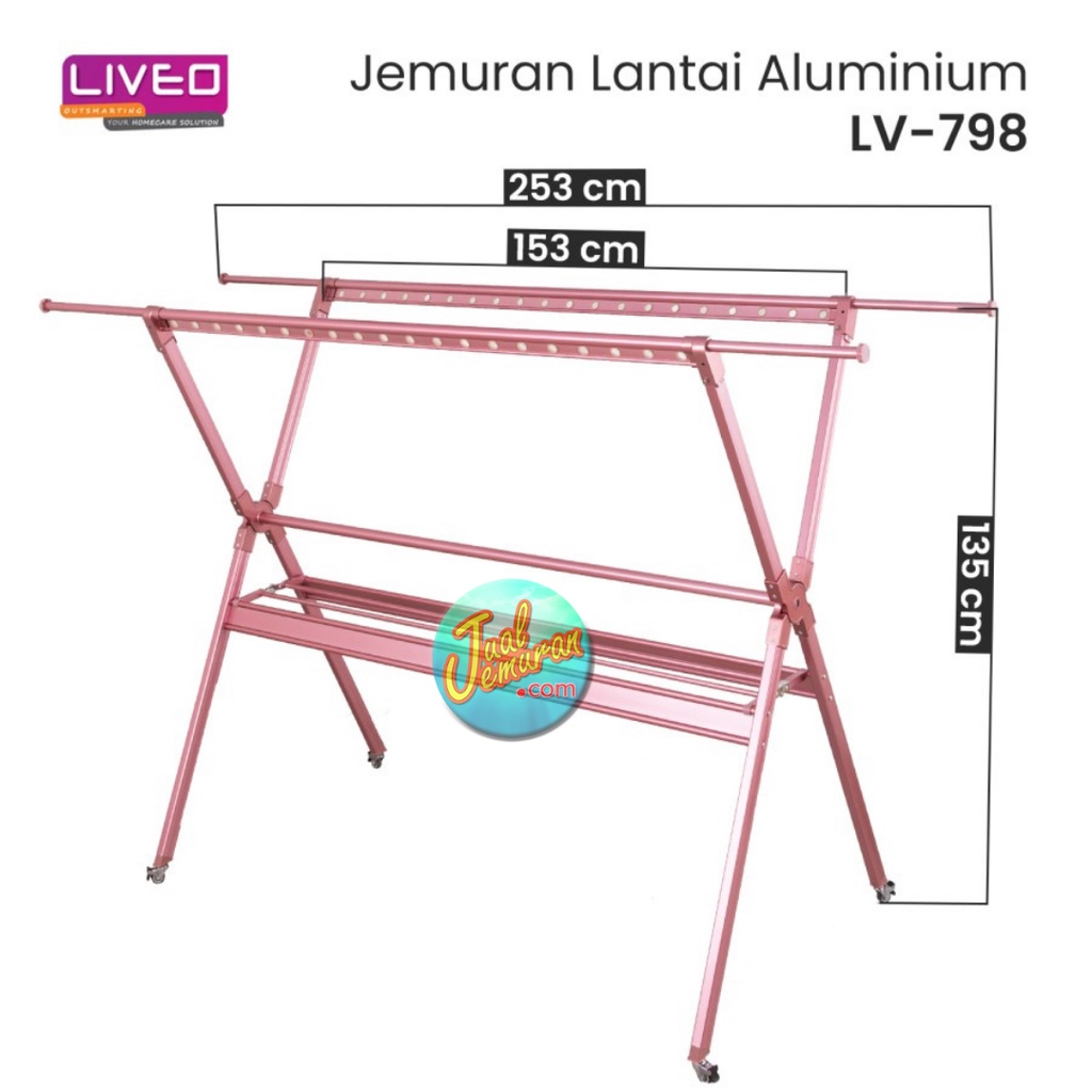 Jual Jemuran Lipat Lantai Baju Liveo LV-798 / Liveo Double Pole ...