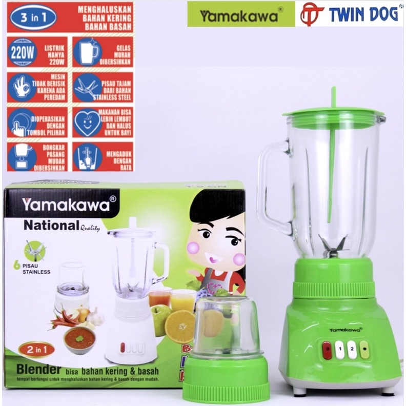 Jual Blender Juicer Chopper Plastik Kaca 3 IN 1 Twindog Tipe T2GN Kapasitas 1 Liter Foodgrade