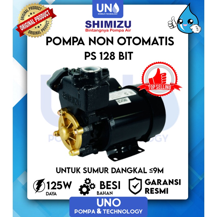 Jual Shimizu Pompa Air Sumur Dangkal Non Auto Otomatis PS 128 BIT ...