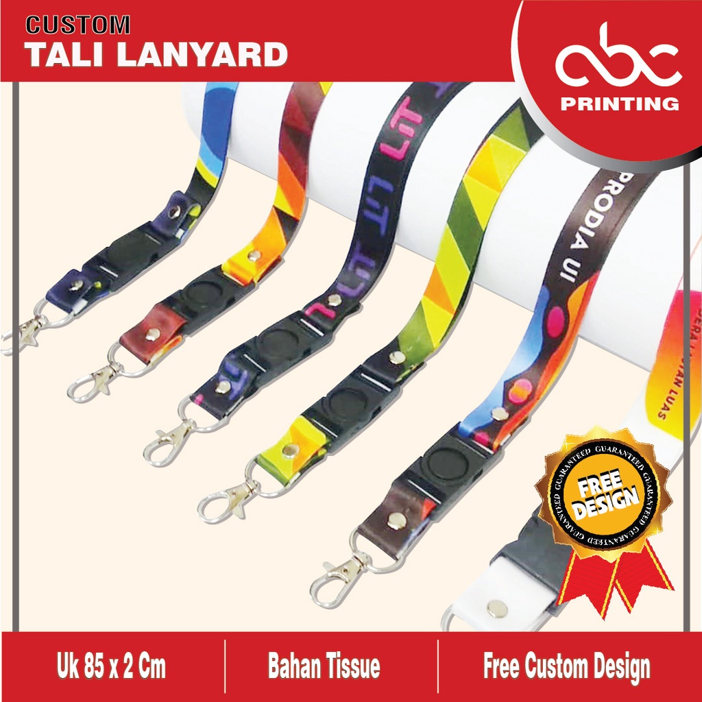 Jual Tali Id Card Lanyard 2cm Cetak Print Full Color 2sisi Shopee