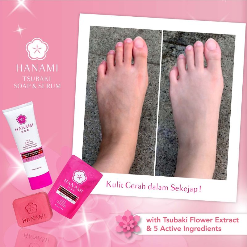 Jual HANAMI BRIGHTENING BODY SOAP DAN BODY SERUM || SABUN PEMUTIH BADAN ...