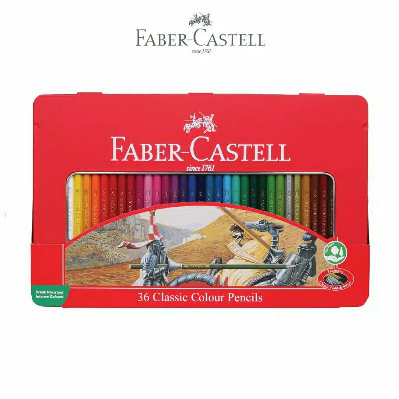 Jual Pensil Warna Faber Castell 36 Classic Kemasan Kaleng (Tin