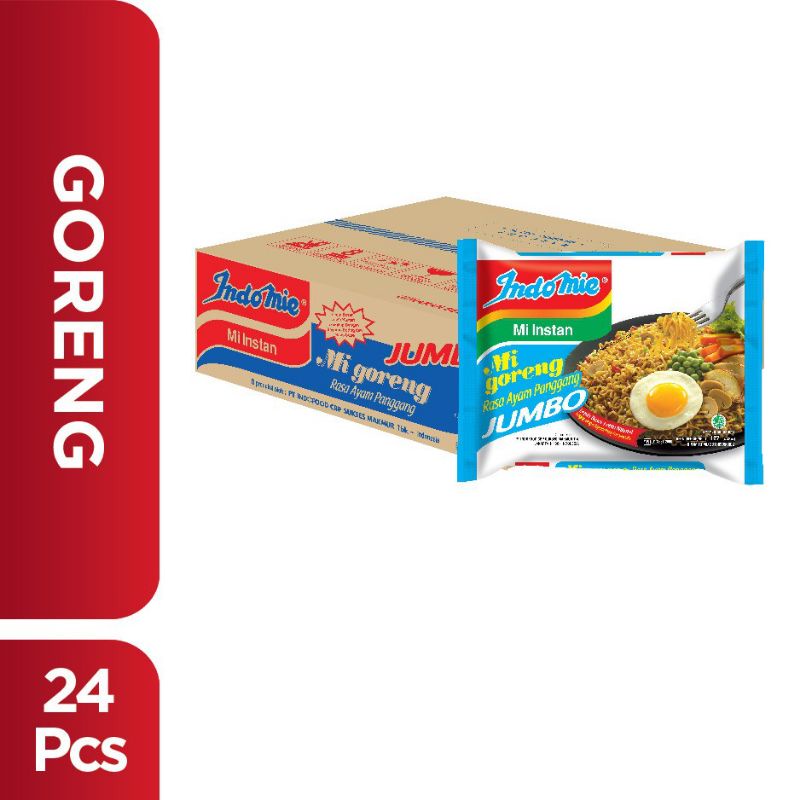 Jual Indomie Mie Goreng Jumbo Rasa Ayam Panggang 1 Dus 24 Pcs | Shopee ...