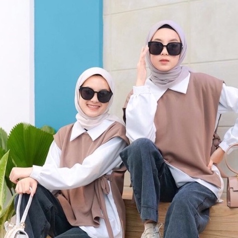 Jual VEST ROMPI RAJUT TALI / ROMPI ANDIN / ILLO VEST OUTER HIJAB OOTD ...
