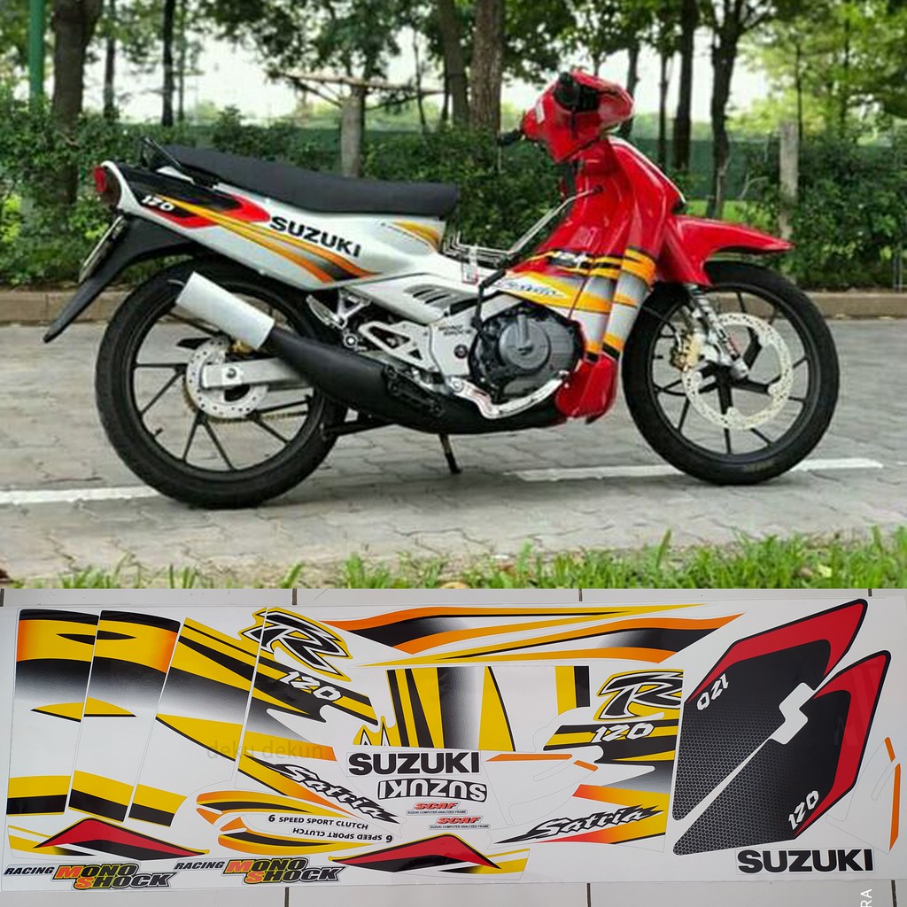 Jual Striping Satria Lumba Satria 2Tak Variasi Merah Putih Tahan Vernis ...