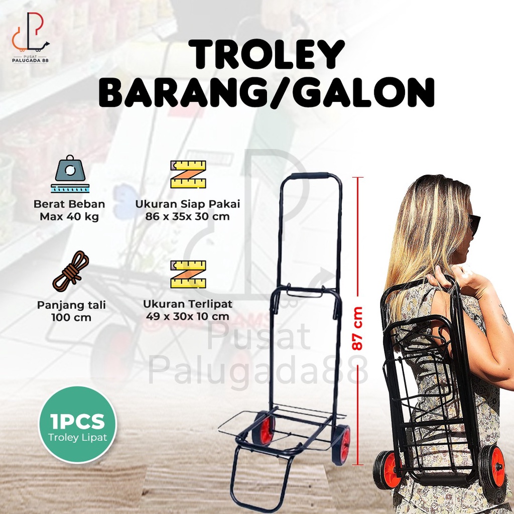 Jual Trolley Troli Lipat Galon Aqua Gas Kardus Belanja Troli Barang Serbaguna Hand Trolley