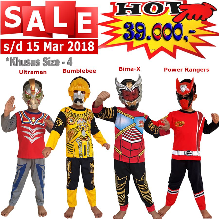 Jual Baju Anak Kostum Topeng Superhero Ultraman Bima Power Ranger ...