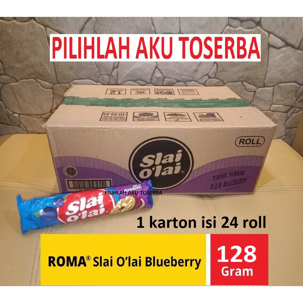 Jual Biskuit Roma Slai O'lai Blueberry Roll 128 gr / Slai Olai