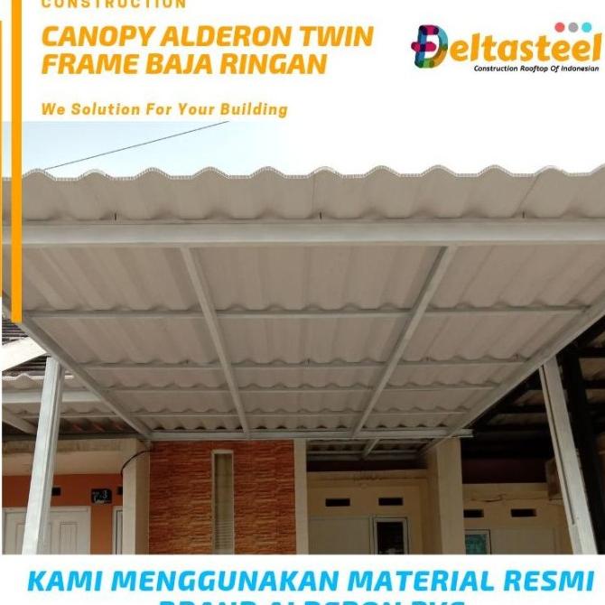 Jual Kanopi Baja Ringan Atap Alderon Twinwall Gratis Cat Rangka Dan Jasa Hgjgh Shopee