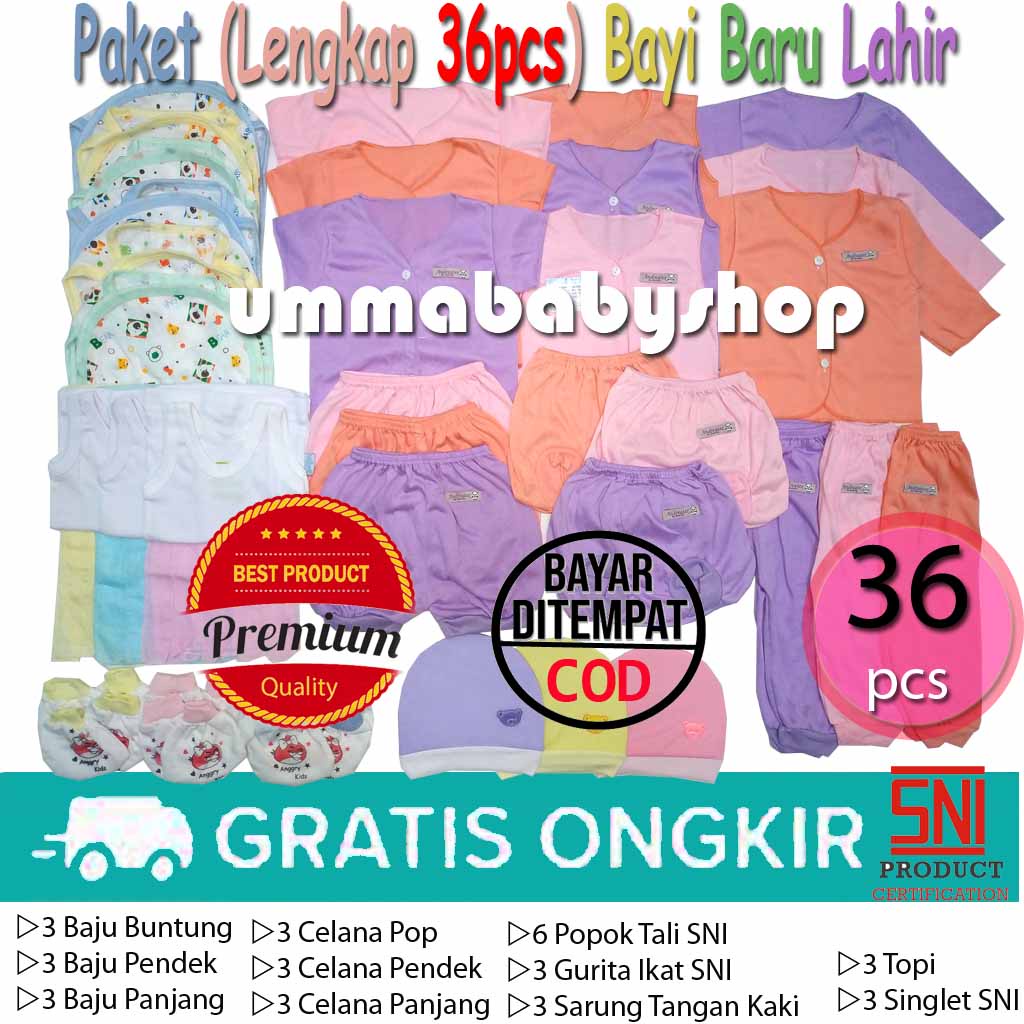 Jual 32pcs Paket Hemat Baju Bayi Polos Perlengkapan Lahiran Bayi Baru ...