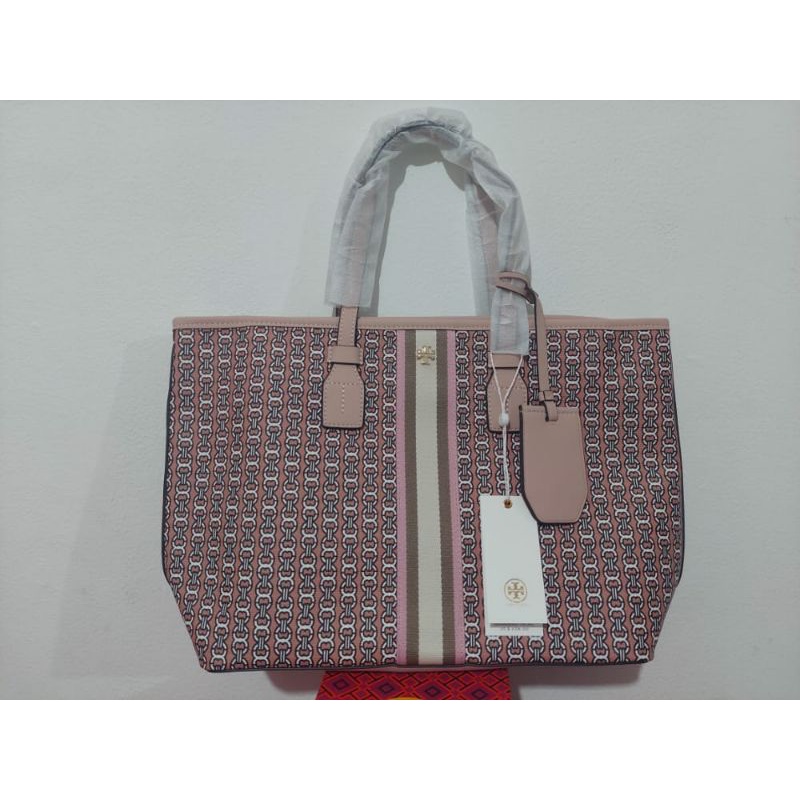 Tory Burch Original 53304 Gemini Canvas Tote Bag New Ivory