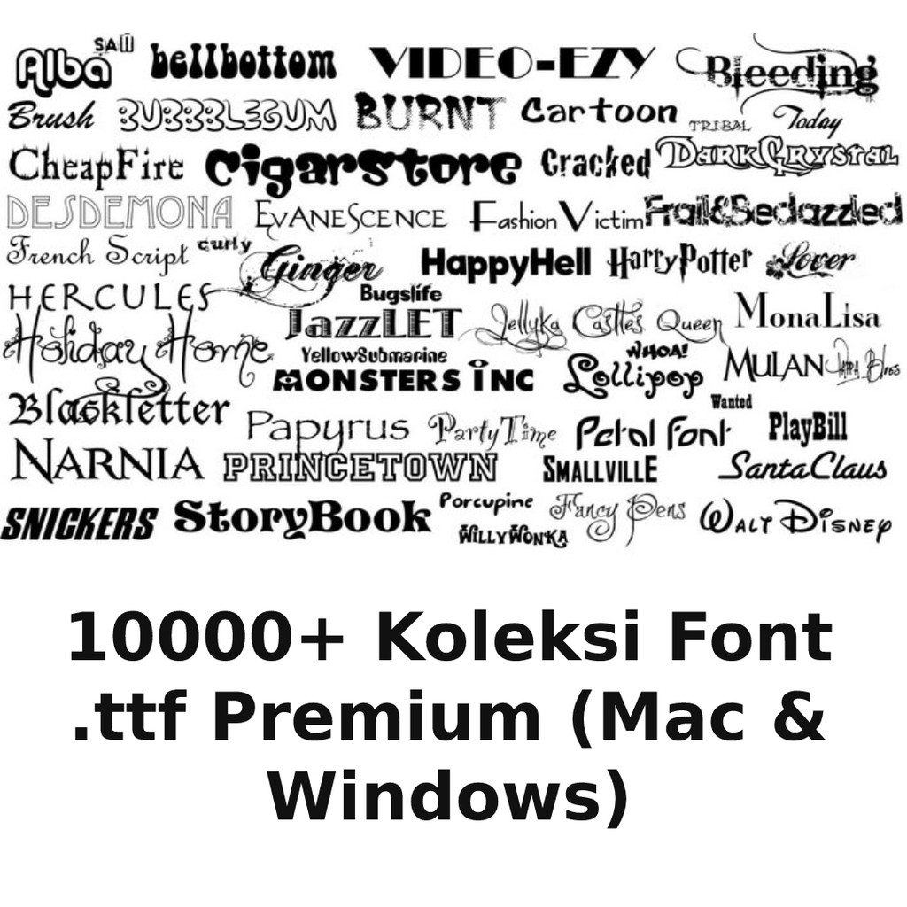 Jual 10000+ Koleksi Font .ttf Premium (Mac & Windows) Shopee Indonesia