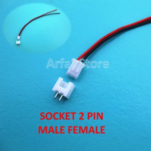 Jual White Socket 2 Pin Male Female Soket Putih Sambungan Kabel 140mm ...