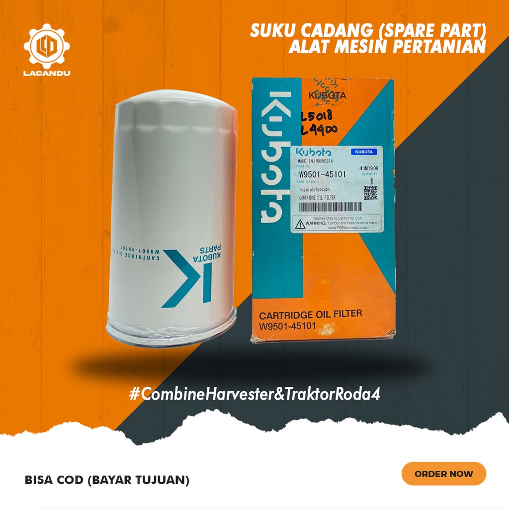 Jual FILTER HIDROLIK W95145101 L4400 DAN L5018 KUBOTA untuk TRAKTOR