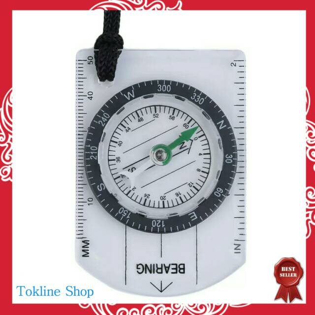 Jual Kompas Mini Scale Ruler Penggaris Compass Outdoor Hiking Equipment ...