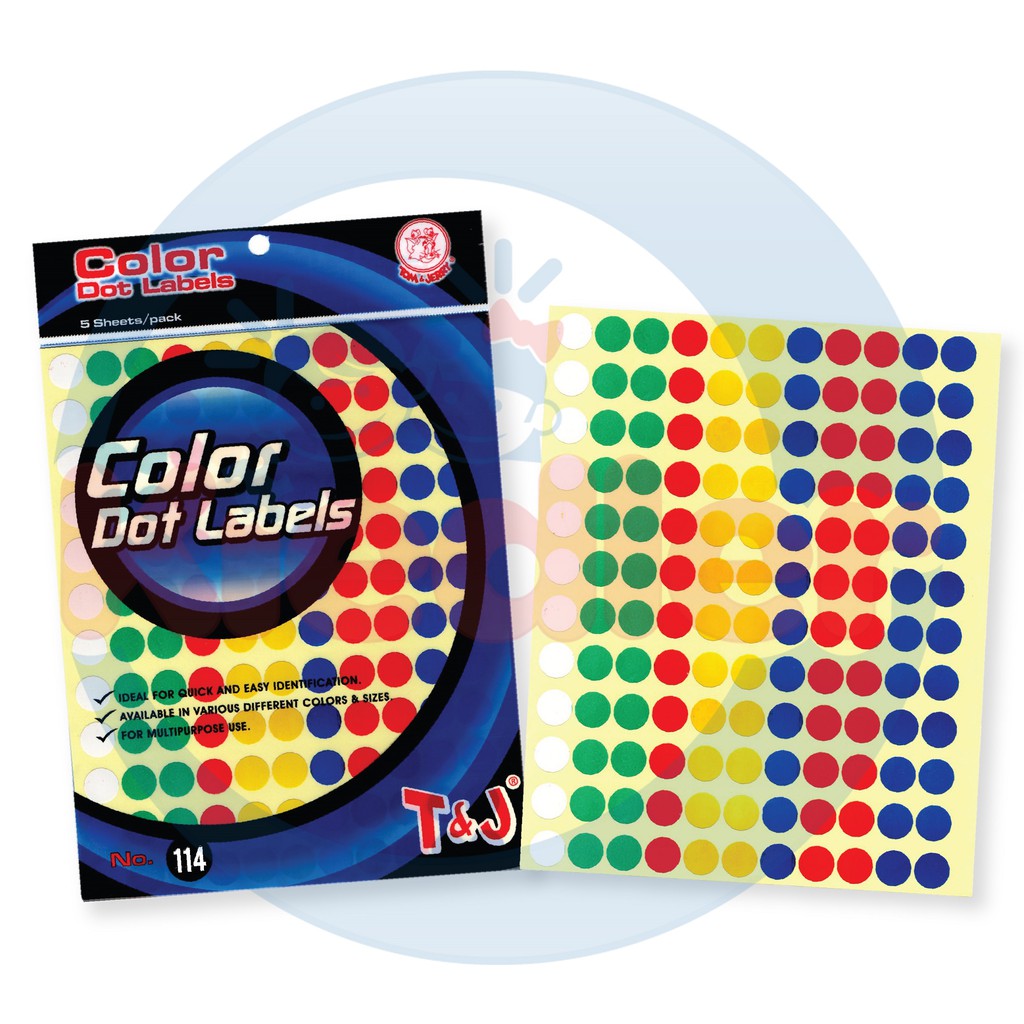 Jual T&J - Sticker Dot to Dot Label, Stiker Bulat Ukuran 97 [8mm] / 114 ...