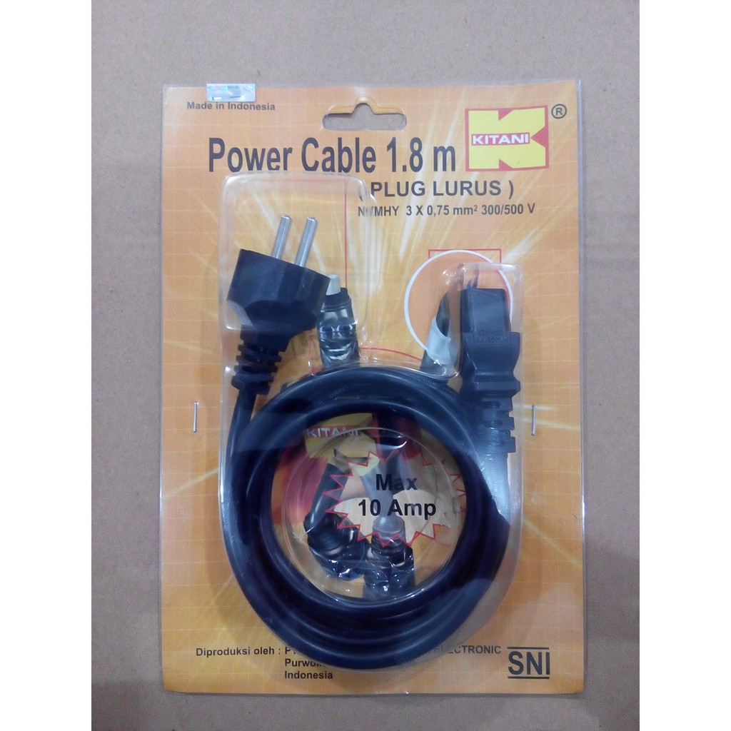 Jual Kabel Power Kitani PC 1.8M (Plug Lurus) | Shopee Indonesia