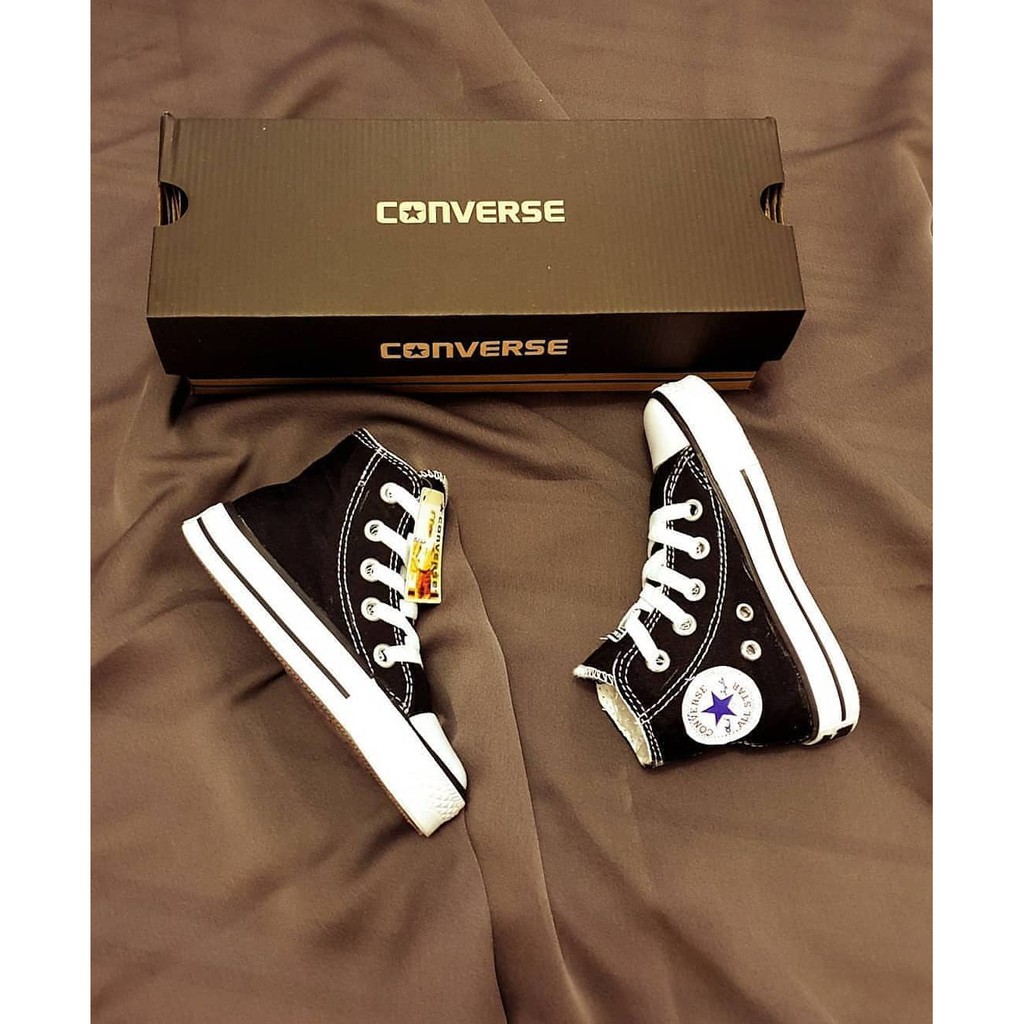 Terbaru Sepatu sekolah anak SD converse alstar Hitam Garis Putih UKURAN  31-35