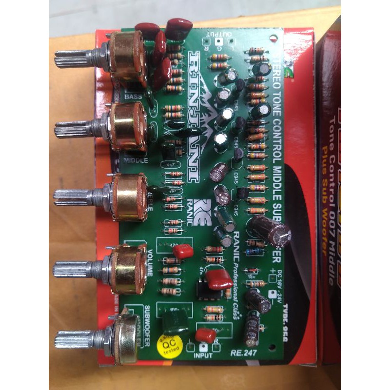 Jual kit tone control stereo middle plus subwoofer dc 12v ( 856