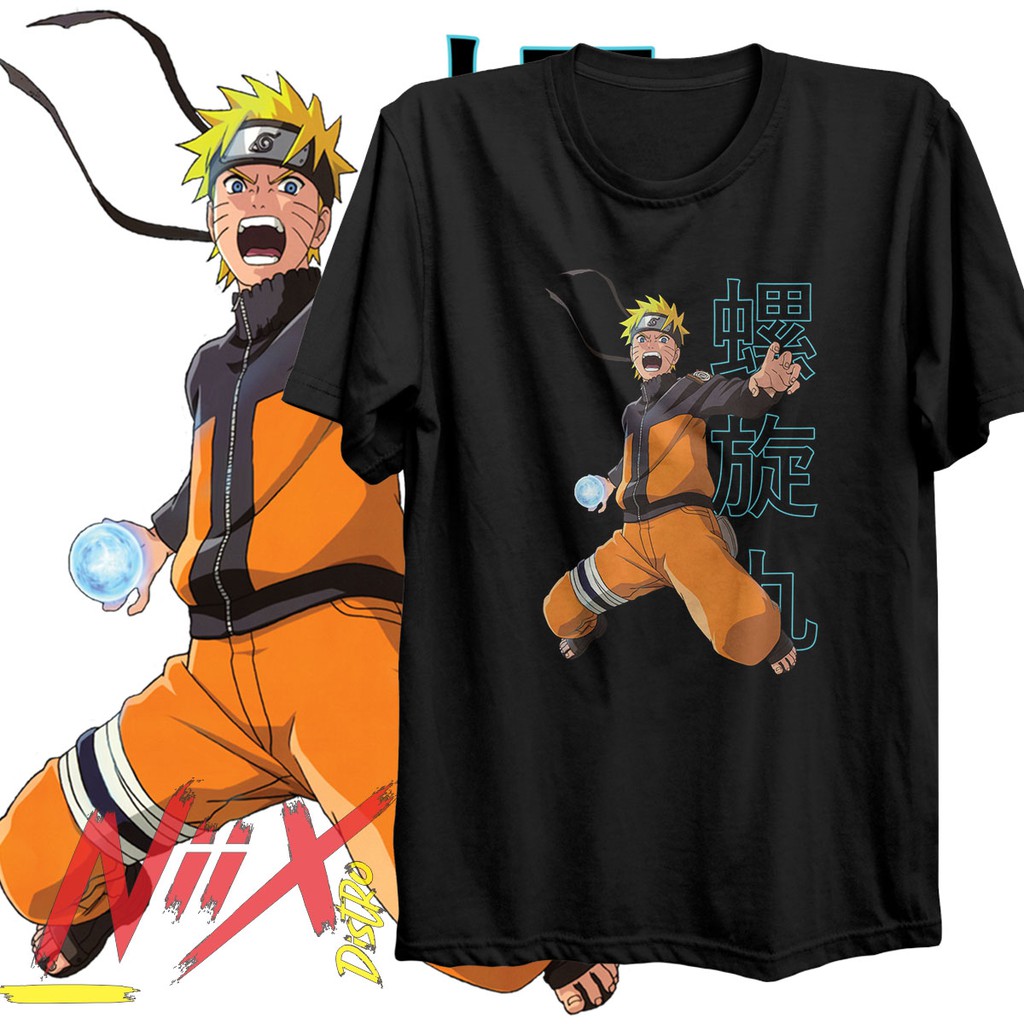 Jual Tshirt Katun Kaos Branded Anime Naruto Premium Cowok Santai Baju