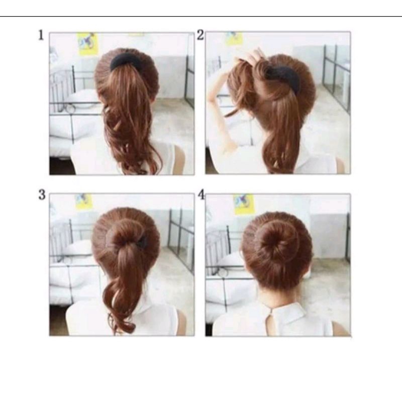 Jual IKAT RAMBUT DONAT KEPANG / DONAT CINCIN HITAM BESAR MURAH | Shopee ...