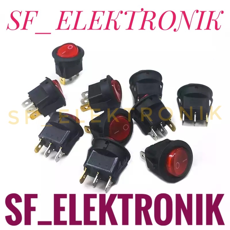 Jual Saklar Switch Bulat Pake Lampu 3Pin Kaki | Shopee Indonesia