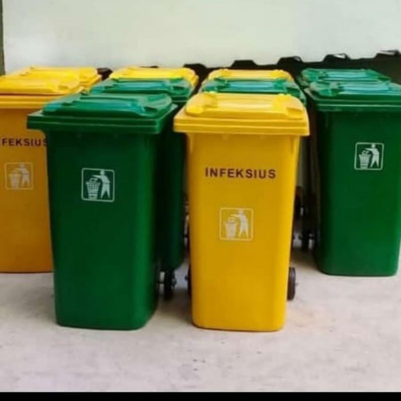 Jual tempat sampah fiber roda sulo 240 liter | Shopee Indonesia