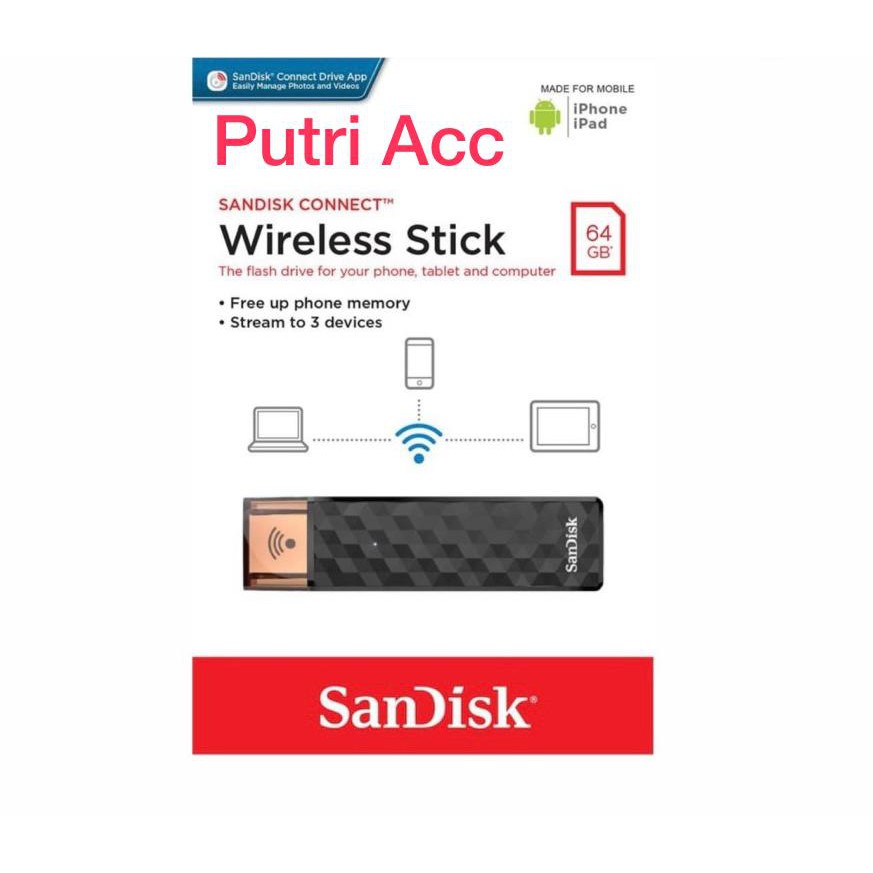 Jual SANDISK CONNECT WIRELESS STICK 124 GB ORIGINAL | Shopee Indonesia