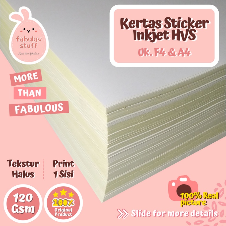 Jual Kertas Sticker Inkjet HVS 120 gsm F4 A4 | Shopee Indonesia