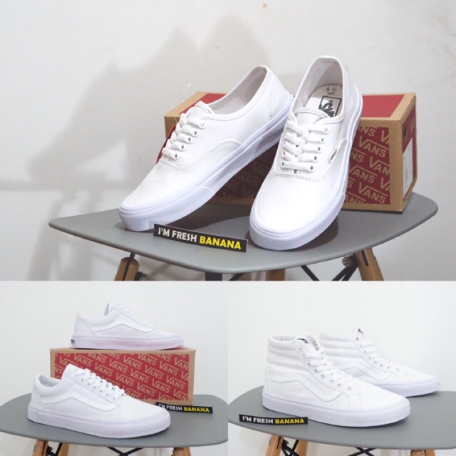 Vans authentic outlet all white kaskus