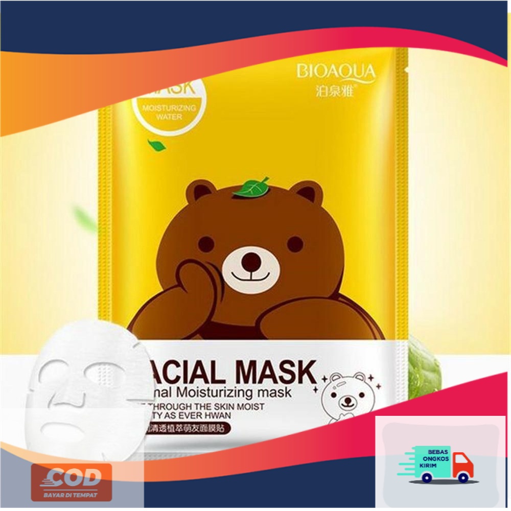 Jual Bioaqua Bear Facial Mask Masker Animal Moisturizing Masker Wajah