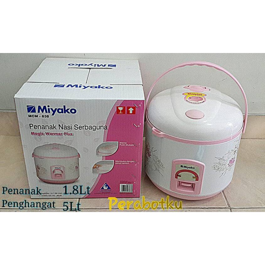 Jual MIYAKO MCM638 Pearl White Rice Cooker Magic Com 3in1 Putih 1.8