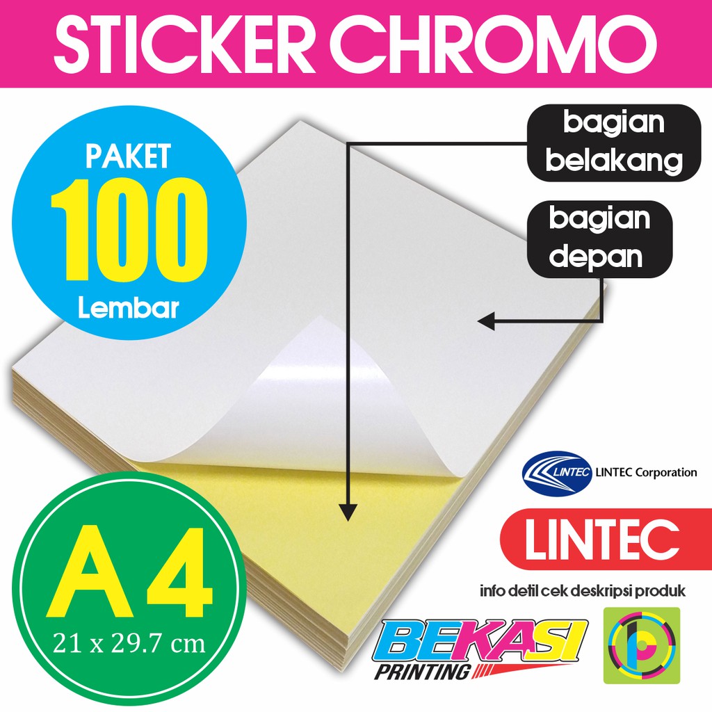 Jual Kertas Sticker Chromo Glossy Original By Lintec Japan A4 - High ...