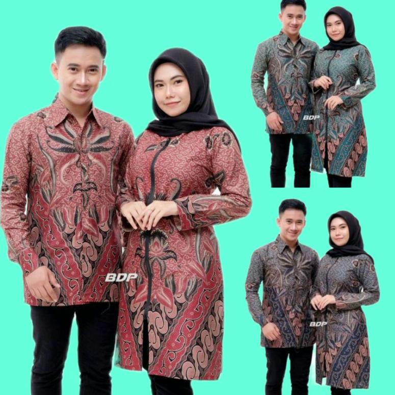 Jual Kode Hweq8 Emka Official Batik Couple Seragam Batik Kantor Guru Kerja Size M Jumbo Baju 