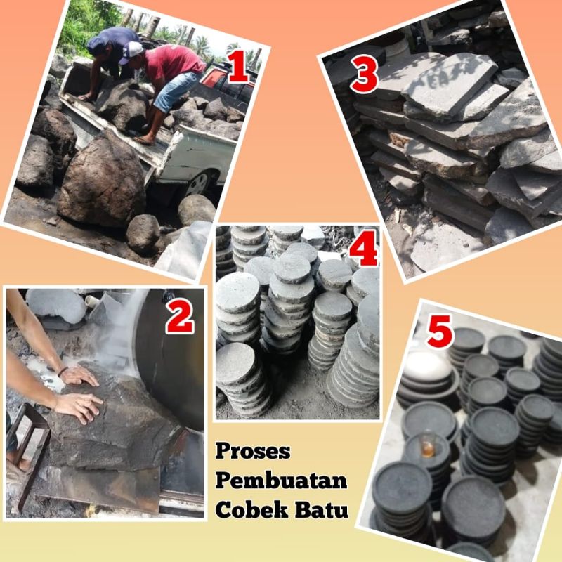 Jual COBEK BATU ASLI 100% - COWET 1set TIDAK BERPASIR