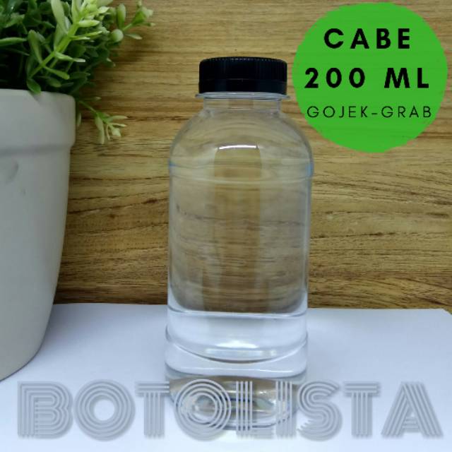 Jual Botol Cabe 200ml (100 pcs) PACKING KARDUS Botol Plastik 200ml COD ...